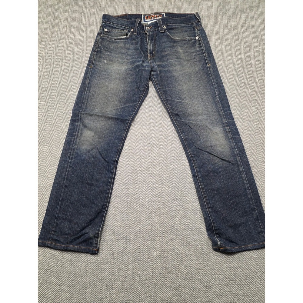 Levis 511 Skinny‎ Jeans Mens 33x30 Dark Wash Blue Denim Faded 99% Cotton Stretch